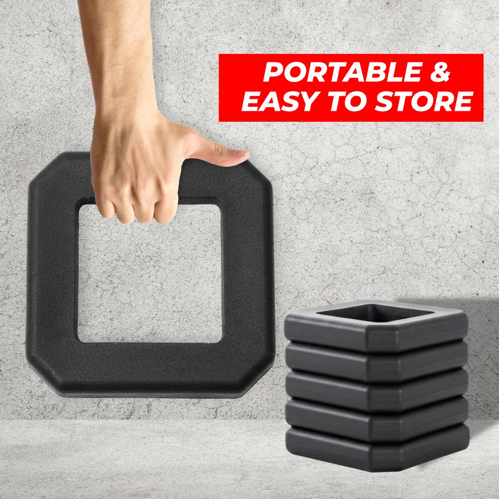 Portable rubber square base for cones