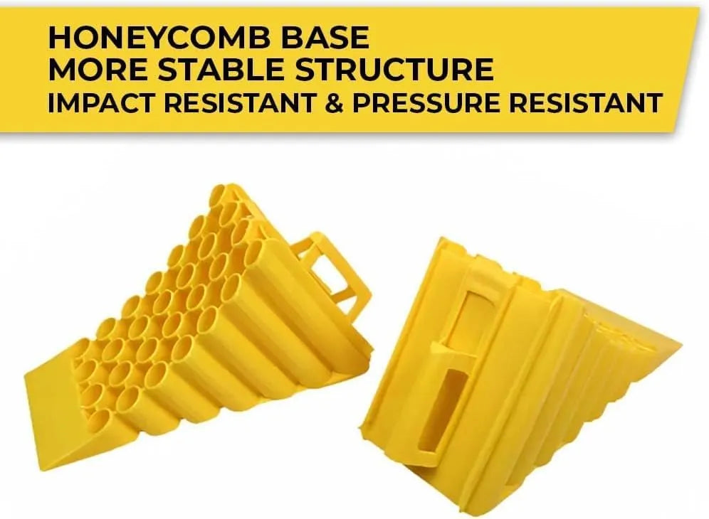 Yellow Honeycomb Shock Proof Wheel Stopper