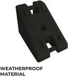 Weather proof wheel stopper