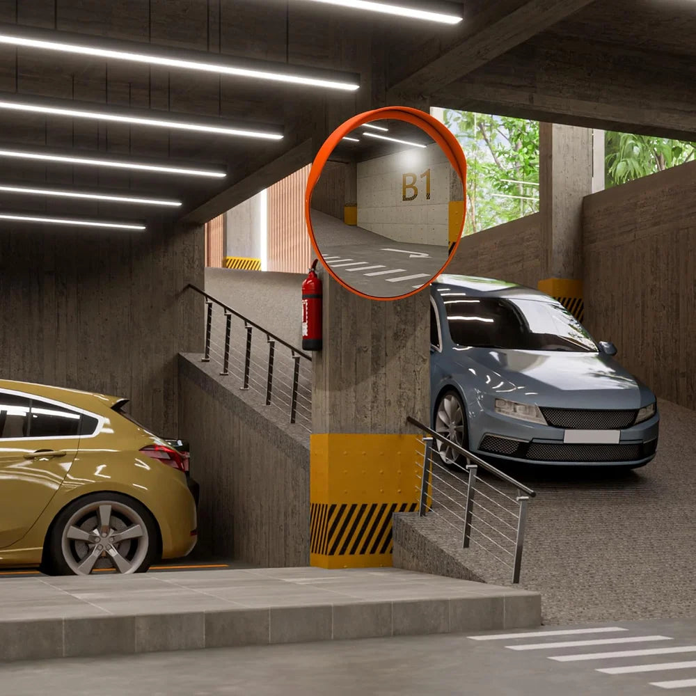 orange wide angle convex mirror for traffic and security use