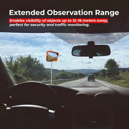 large rectangular wide angle convex mirror for safety use