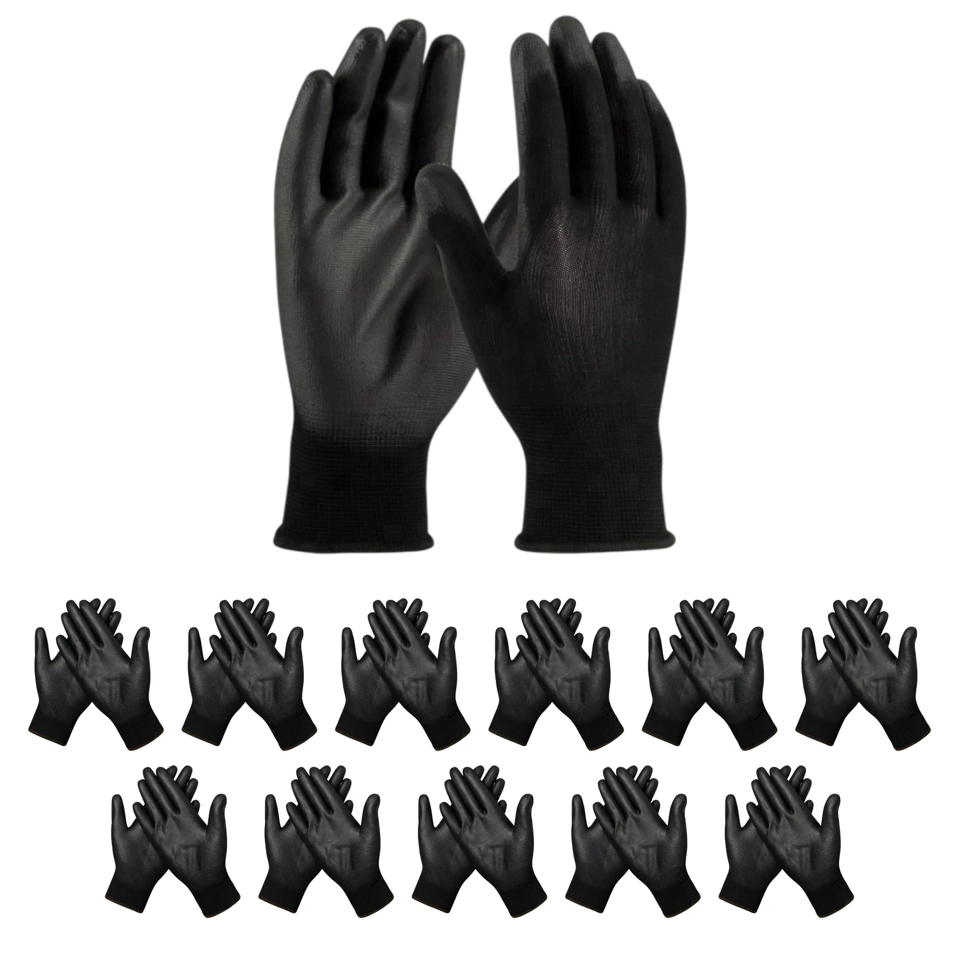 Berry XL black work gloves – PU coated safety hand gloves