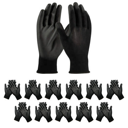 Berry XL black work gloves – PU coated safety hand gloves