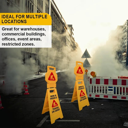 High Visible Work in Progress Road Sign