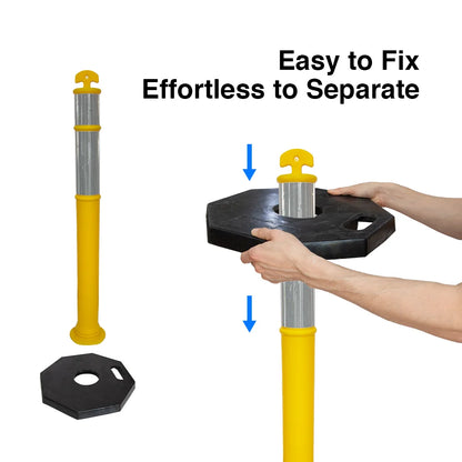 Yellow Delineator Post with Base