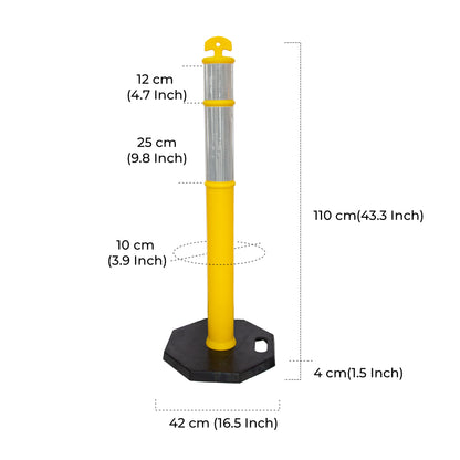 Yellow Parking Delineator Dimenions