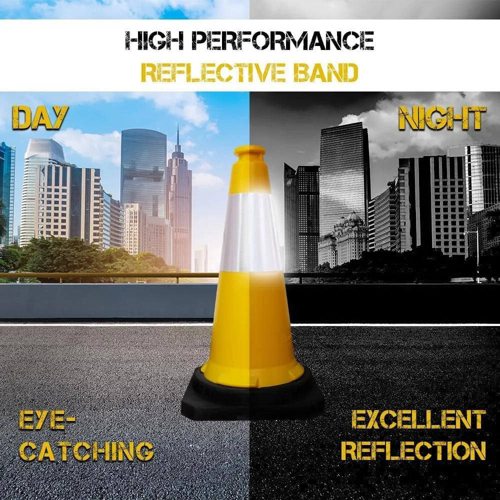 Yellow traffic safety cones