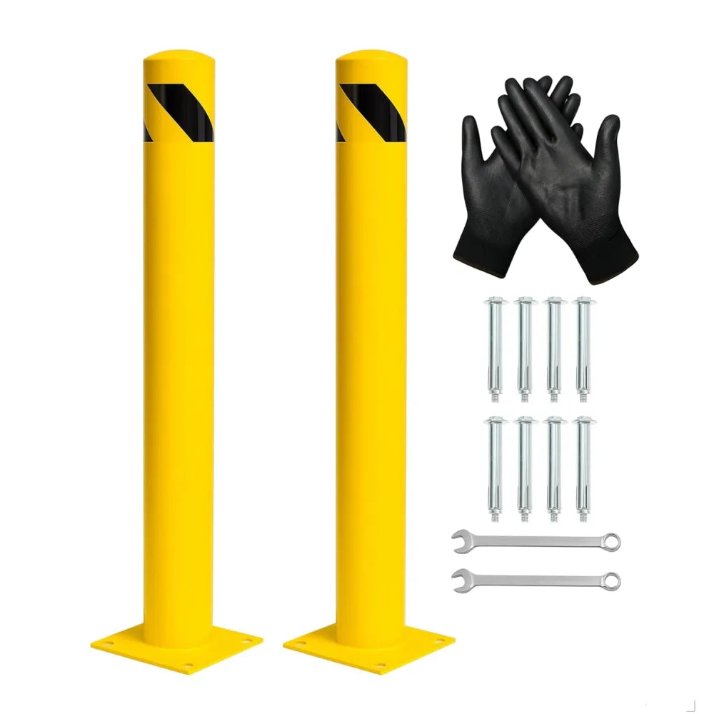 2pcs Yellow Safety Post 42in