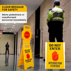 Double Side Warning Yellow Stop Sign