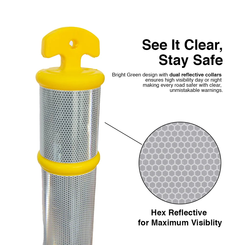 Traffic post with reflective collars