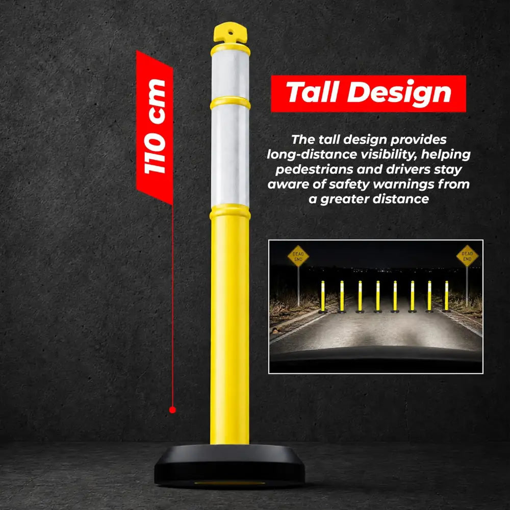 Yellow traffic post